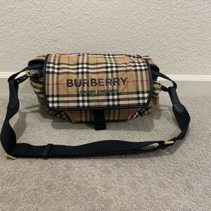 Burberry Beige and Black Check Baby Bag